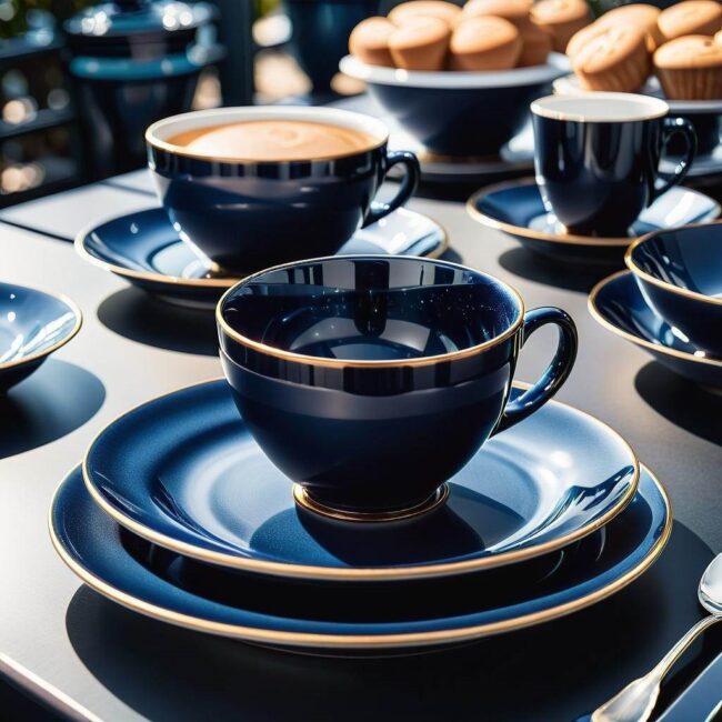 Granatowe kubki ceramiczne