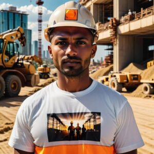 Koszulki budowlane z logo firmy