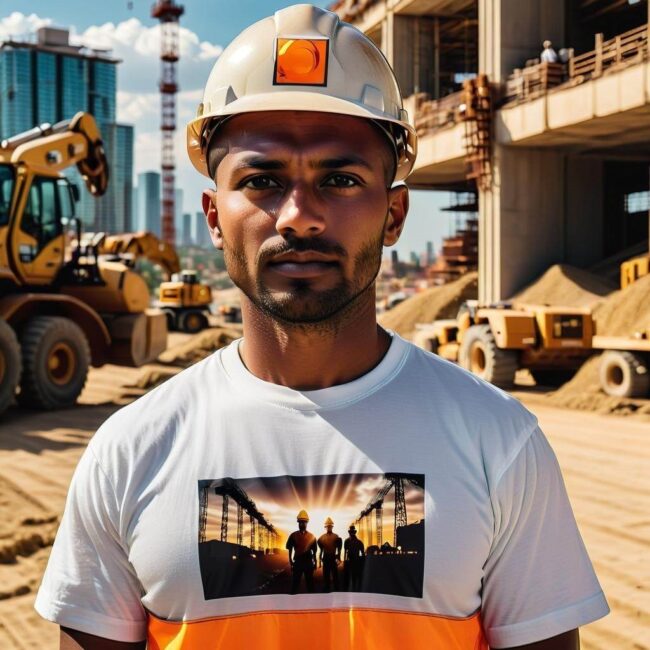 Koszulki budowlane z logo firmy