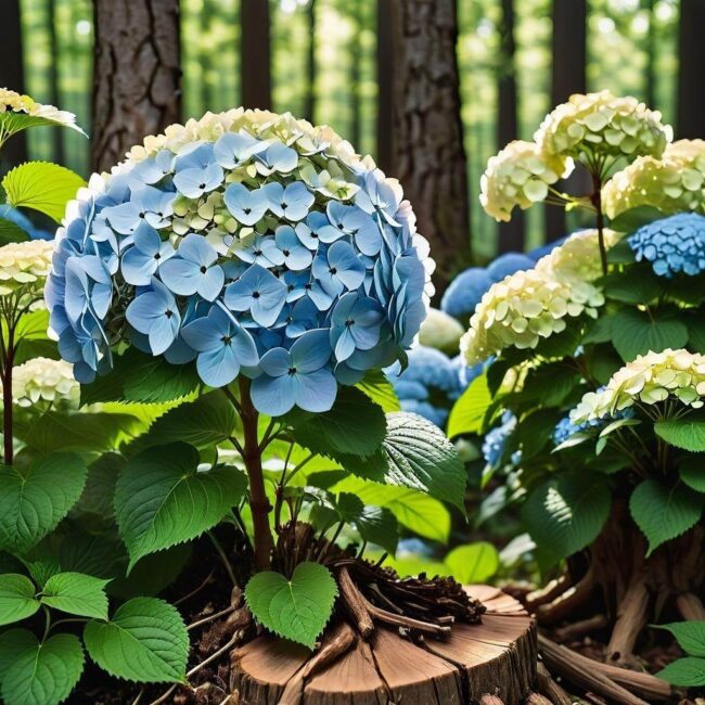 Ochrona hortensji na pniu przed wiatrem