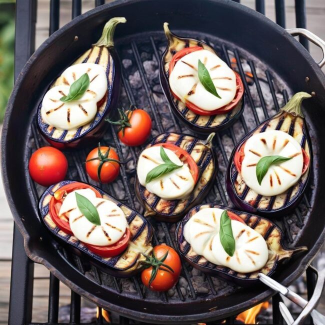 Pomidory i mozzarella na grillu