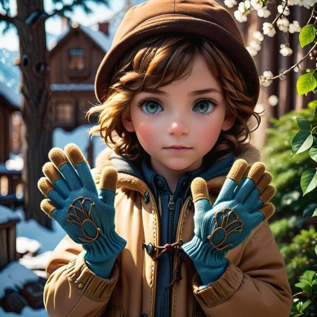 Rękawiczki na sznurek dla małych dzieci