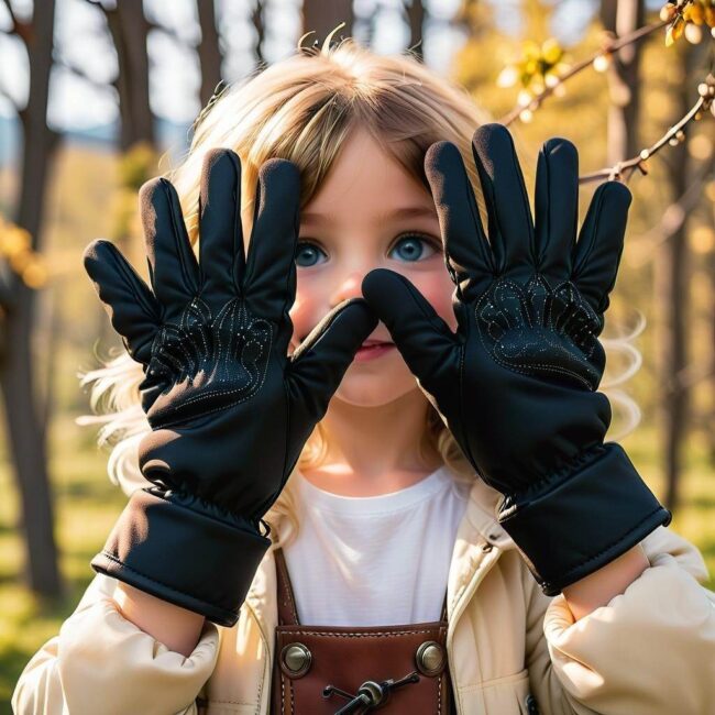 Rękawiczki na zimę dla dzieci z sznurkiem