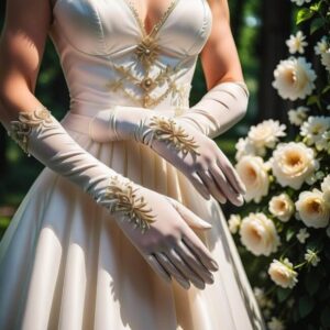 Rękawiczki ślubne długie na tradycyjny ślub