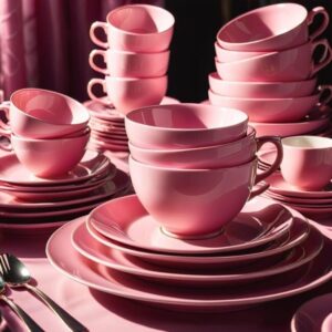 Różowe kieliszki i szklanki