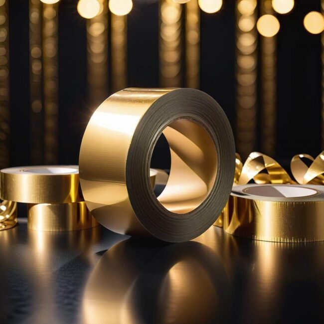 Złota taśma klejąca w rolce
