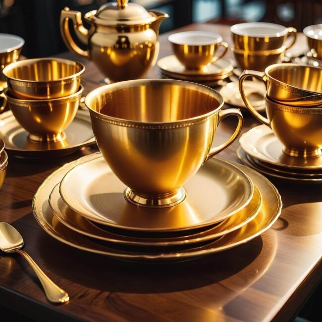 Złota zastawa stołowa pielęgnacja
